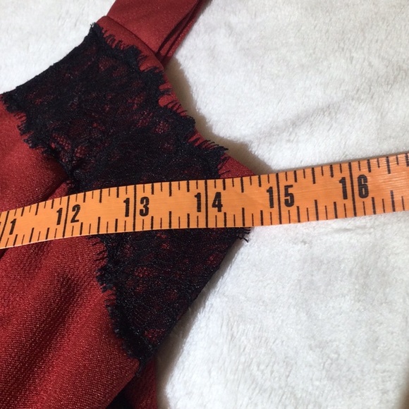 Cute Red Dress With Black Lace Trim - Picture 4 of 12